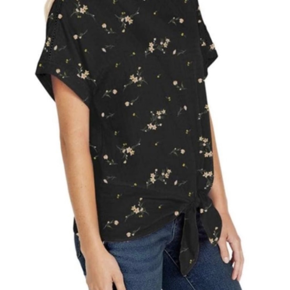 David Bitton tie front blouse